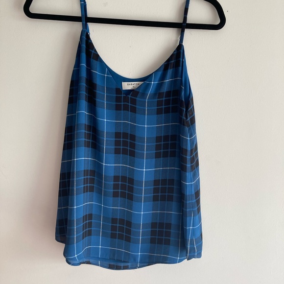 Aritzia babaton plaid blue camisole XS - Picture 1 of 4